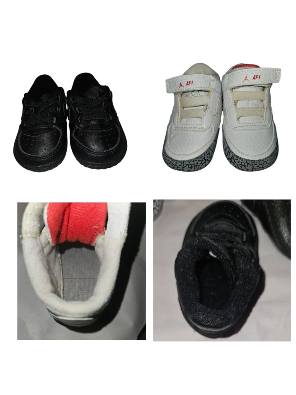 Baby Nike Air Force 1 & RARE Jordan Crib Shoes 2C Black White